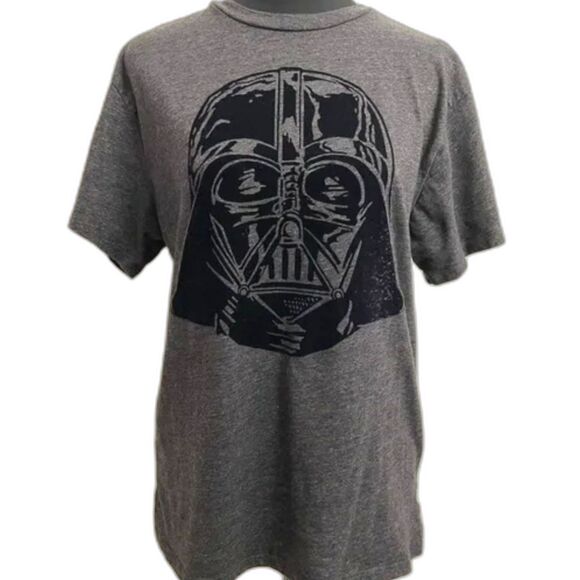 DARTH VADER Helmet STAR WARS T shirt Black Gray Velour Graphic Mens Large - Picture 3 of 10